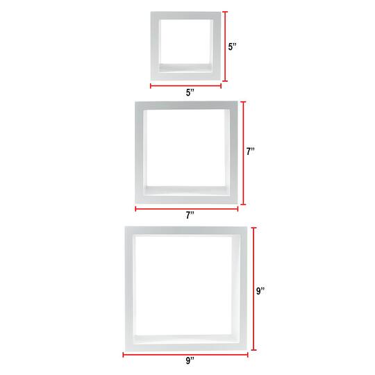 Sorbus Floating Square Shelf Set